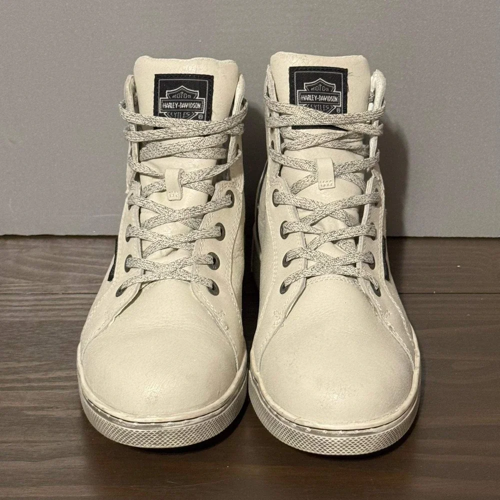 Harley-Davidson  Men's Bateman Waterproof Riding Shoes Cream Leather 8.5M D93630